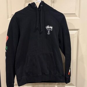 Stussy Black Graphic Hoodie Size M